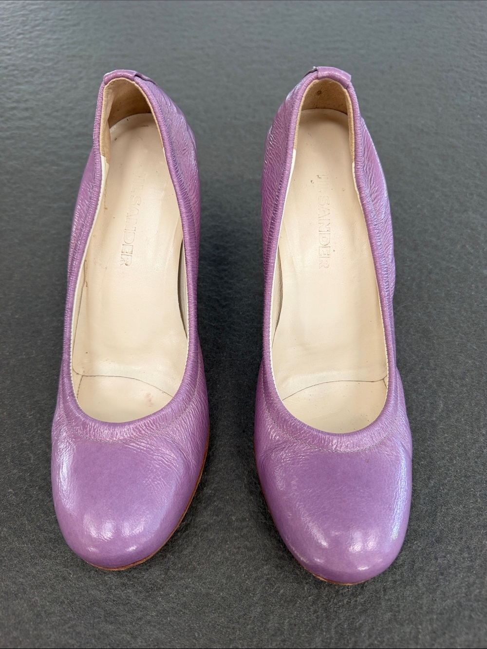 Vintage Jil Sander Lavender Leather Round-Toe Pumps